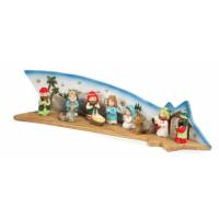 Kerststal in ster met 11 figuren van 4 cm 