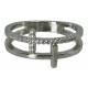 Bague zircon croix double