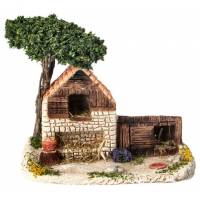 Décor pour santons de Provence Clapier avec arbre - 18 x 10 cm
