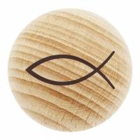 Porte bonheur en bois avec poisson 5 cm