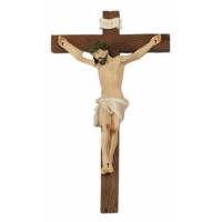 Croix Murale - 20 cm - Bois / Corps polyrésine