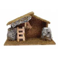 Cabane vide pour personnages de crèche de 7-8 cm (30 x 11.5 x 17 cm)