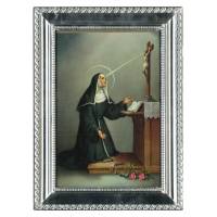 Cadre Met Argenté Ste Rita 15 X 10 Cm