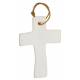 Croix en porcelaine blanche avec rameaux 9.5 x 6.5 cm