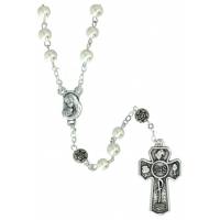 Communierozenkrans Glas wit 