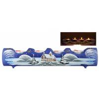 Blauw kerstkandelaar in glas met 4 kaarsen - kerk 