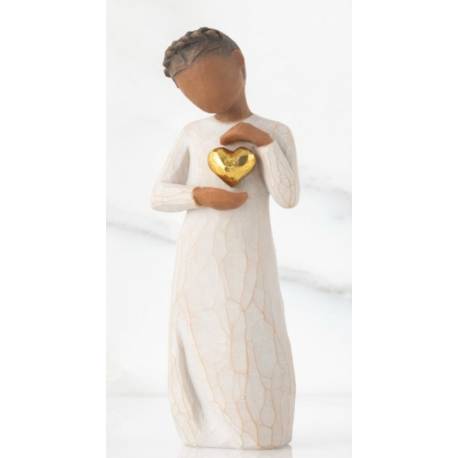 Willow Tree beeldjes : Meisje Met Hartje 13.5 Cm - Keepsake darker skin 