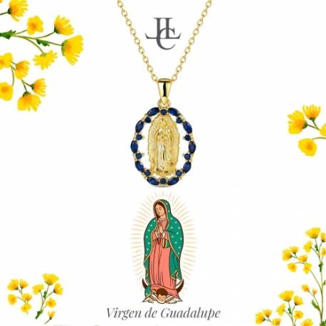 Chaîne avec pendentif en plaqué or N.D de Guadalupe