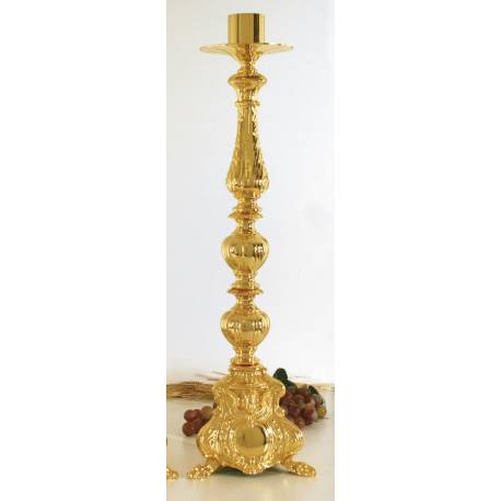 Bougeoir H 63 Cm Diam Bougie 5 Cm Doré