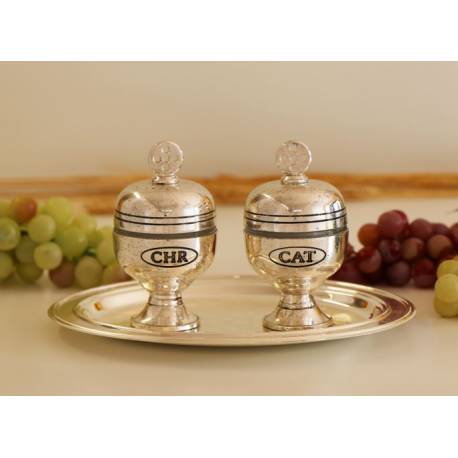 Set Pour Huiles Saintes 2 Ampoules Cat/Chr Argenté