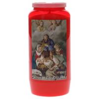 Kaars 6 Dagen / rood / Kersttafereel 