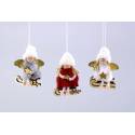 Ange en laine sur traineau en bois 9 cm 3/ass.