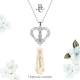 Gerhodineerd zilver hanger met ketting O.L.V. van Lourdes 