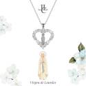 Chaîne avec pendentif en argent rhodié N.D de Lourdes