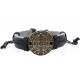 Zwart leren armband met H. Benedictus medaille 