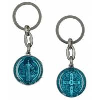 Porte-Clefs - St Benoît 30 mm - Email bleu