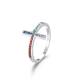 Zilveren ring met veelkleurige zirkonia's 