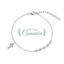 Bracelet en argent rhodié avec croix et zircons