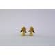 Engel crème en goud 5 cm set van 2 