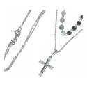 Dubbele zilveren ketting met kruis 
