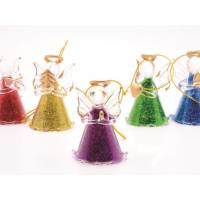 Engel 4 cm Glas / Div. Kleuren - 6 / Set 