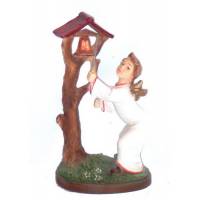Statue 20 Cm Ange + Chapelle Blanc