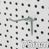 Crochet L 75 mm pour présentoir 4 faces en métal perforé