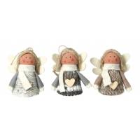 Engel van wol om te hangen 8 cm 