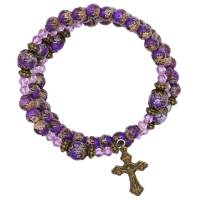 Armband-rozenkrans - glas korrels - Wonderbare medaille en kruis 