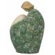 Sainte Famille en bois sculpté - 10 cm - blanc et vert