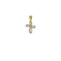 Croix or 9 carats avec strass 15 mm 0.9 gr