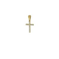 9 karaats goud kruisje met strass steentjes13 mm 0.7 gr 