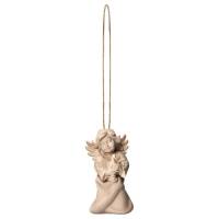 Houtsnijwerk Engel Met Duif-Om Te Hangen-6 Cm/Natuur 