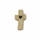 Croix de poche avec coeur 5 x 2.5 cm