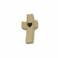 Croix de poche avec coeur 5 x 2.5 cm