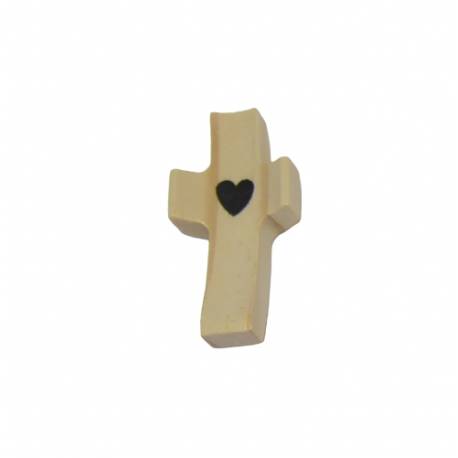 Croix de poche avec coeur 5 x 2.5 cm