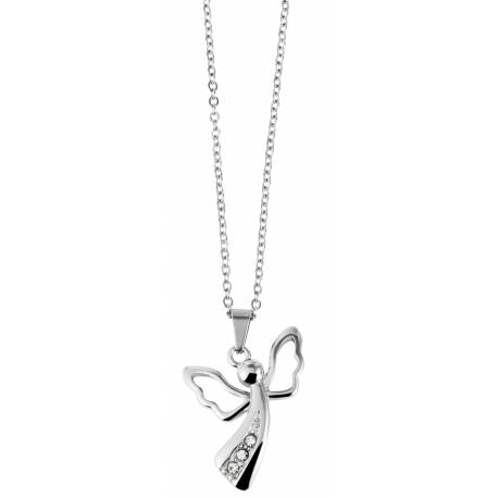 Ketting met engel van staal (L 45 cm) 