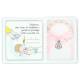 Set bracelet rose sur élast + cadre baptême + Boîte