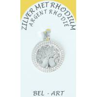 Pendentif en argent rhodié Arbre de Vie avec zircons