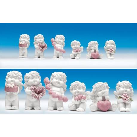 Ange avec coeur 5 cm 6/set