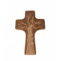 Croix en bois, arbre de vie, 18 x 12 cm