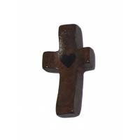 Croix de poche avec coeur 5 x 2.5 cm