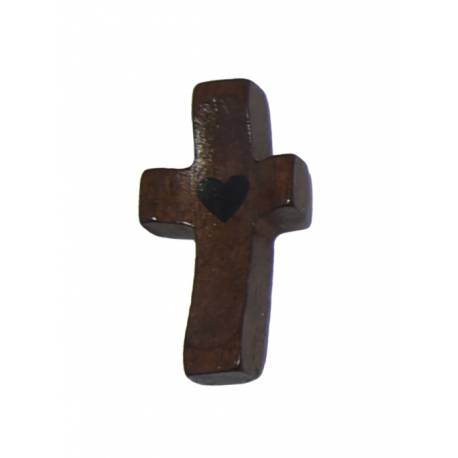 Croix de poche avec coeur 5 x 2.5 cm