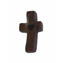 Croix de poche avec coeur 5 x 2.5 cm
