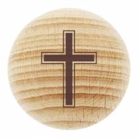 Porte bonheur en bois avec croix 5 cm