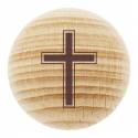 Houten geluksbrenger met kruis, 5 cm 