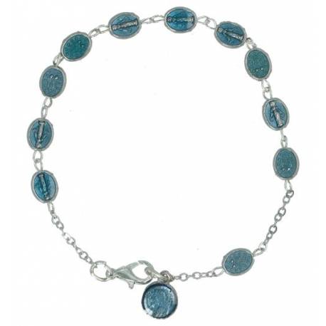 Armband-tientje Wonderdadige Medailles email blauw 