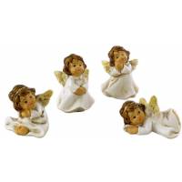 Ange crème/doré 4 cm set de 4