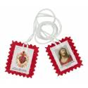 Scapulaire / Tissu - 45 X H55 mm - Sacré Coeur de Jésus