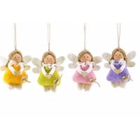 Engel van wol om te hangen 10cm 4/ass 